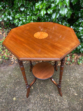 Load image into Gallery viewer, Edwardian Mahogany Inlaid Octagonal Occasional Ty
