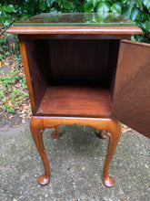 Load image into Gallery viewer, Vintage Mahogany Pot Cupboard On Cabriole Legs Protective Glass To Top
