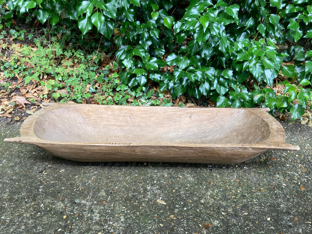 Vintage Rustic Farmhouse Hand Carved Dough Bowl