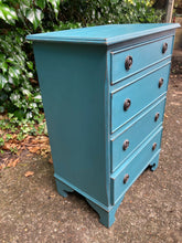 Load image into Gallery viewer, Turquoise Blue Painted Small Chest Of Four Drawers
