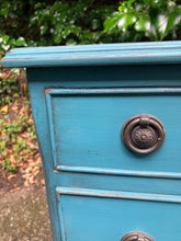 Load image into Gallery viewer, Turquoise Blue Painted Small Chest Of Four Drawers
