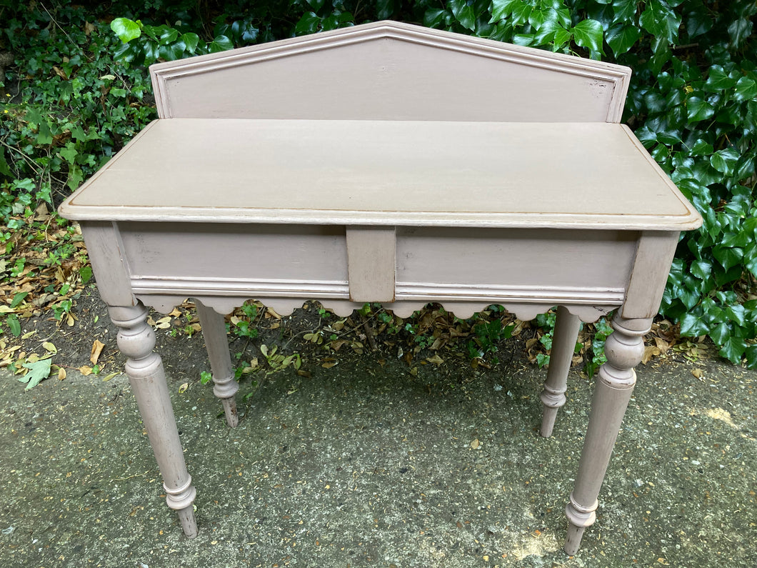 Dusky Pink Painted Console Table With A Drawer To One Side