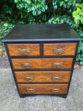 Load image into Gallery viewer, Vintage Partly Black Painted Walnut Chest Of Drawers
