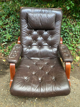 Load image into Gallery viewer, Danish Leather Swivel Armchair
