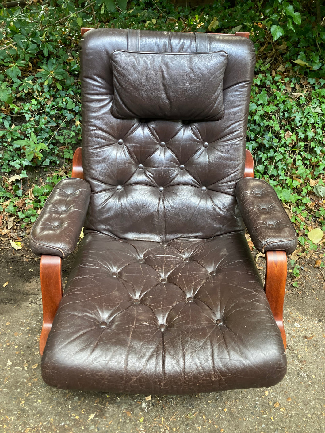 Danish Leather Swivel Armchair