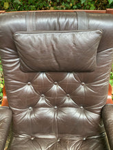 Load image into Gallery viewer, Danish Leather Swivel Armchair
