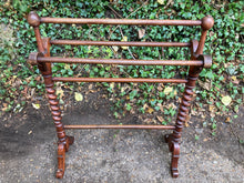 Load image into Gallery viewer, Victorian Mahogany Barley Twist Towel Rail
