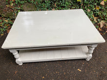 Load image into Gallery viewer, Cream Painted Large Coffee Table With A Shelf In Need Of Some TLC
