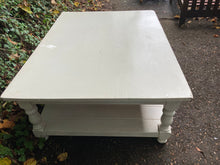 Load image into Gallery viewer, Cream Painted Large Coffee Table With A Shelf In Need Of Some TLC
