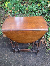 Load image into Gallery viewer, Vintage Oak Barley Twist Gate Leg Table
