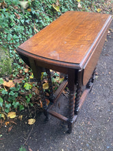 Load image into Gallery viewer, Vintage Oak Barley Twist Gate Leg Table
