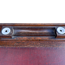 Load image into Gallery viewer, Small 1930&#39;s Leather Topped Kneehole Writing Desk With Inkwells from Selfridge &amp; Co
