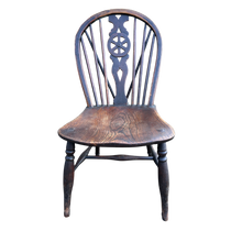 Load image into Gallery viewer, Antique Wheel Back Occasional Kitchen Dining Chair
