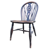 Load image into Gallery viewer, Antique Wheel Back Occasional Kitchen Dining Chair
