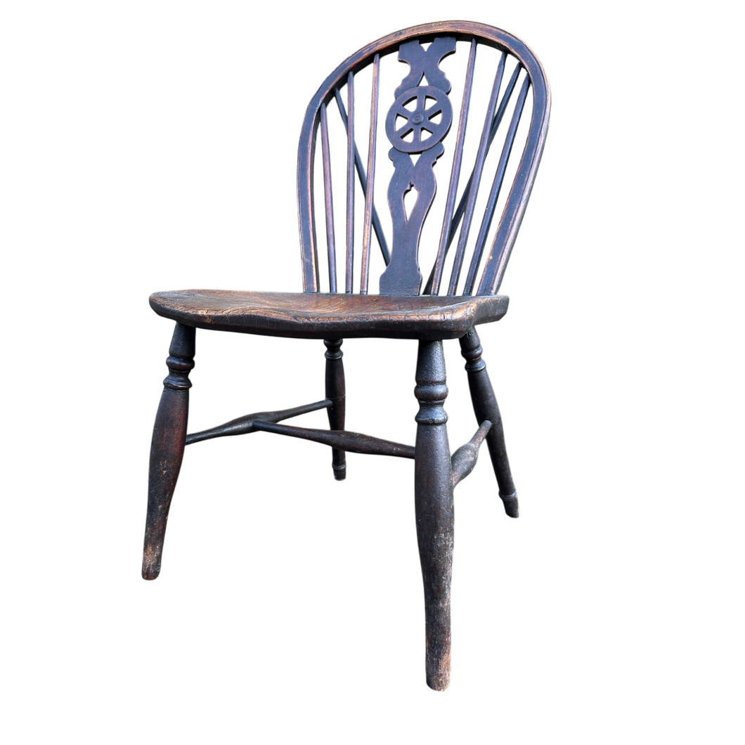 Antique Wheel Back Occasional Kitchen Dining Chair