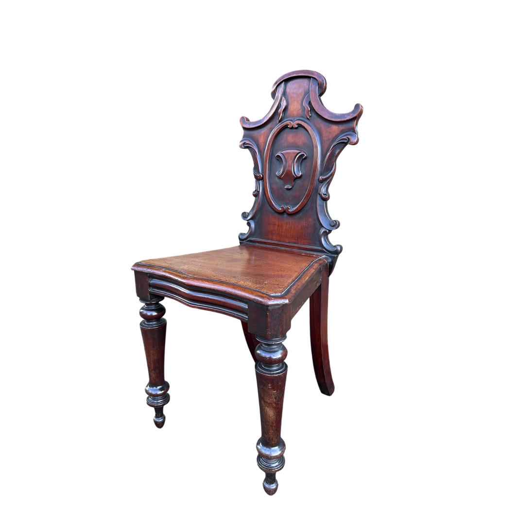 Antique Mahogany 1800s Occasional Hall Chair