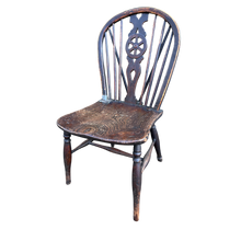 Load image into Gallery viewer, Antique Wheel Back Kitchen Dining Chair
