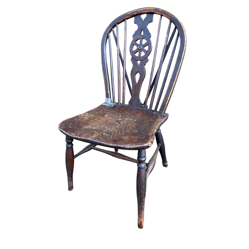 Antique Wheel Back Kitchen Dining Chair