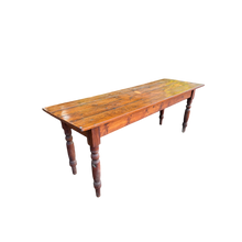 Load image into Gallery viewer, Vintage Narrow Farmhouse Table Slat Top Dining Kitchen Table
