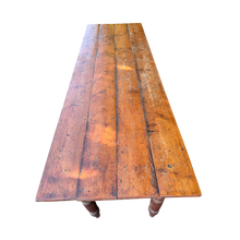 Load image into Gallery viewer, Vintage Narrow Farmhouse Table Slat Top Dining Kitchen Table
