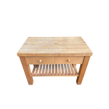 Load image into Gallery viewer, Solid Beech Wood Kitchen Island Table Butchers Block
