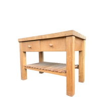 Load image into Gallery viewer, Solid Beech Wood Kitchen Island Table Butchers Block
