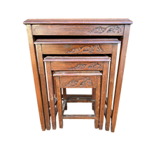 Load image into Gallery viewer, Oriental Carved Nest of Four Coffee Tables
