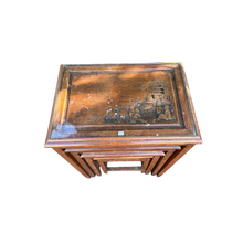 Load image into Gallery viewer, Oriental Carved Nest of Four Coffee Tables
