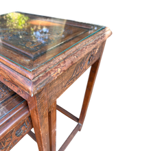 Load image into Gallery viewer, Oriental Carved Nest of Four Coffee Tables
