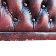 Load image into Gallery viewer, Read Leather Vintage Three Seater Button Backed Chesterfield Sofa
