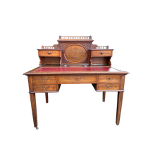 Load image into Gallery viewer, Early 20th Century Edwardian Writing Desk With Leather Top
