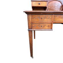 Load image into Gallery viewer, Early 20th Century Edwardian Writing Desk With Leather Top
