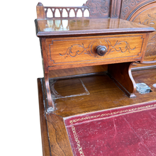 Load image into Gallery viewer, Early 20th Century Edwardian Writing Desk With Leather Top
