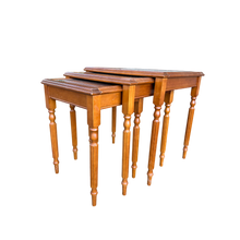 Load image into Gallery viewer, Reproduction Glass Topped Nest of Three Coffee Tables
