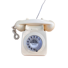 Load image into Gallery viewer, Vintage White Telephone With Dial
