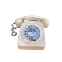 Load image into Gallery viewer, Vintage White Telephone With Dial
