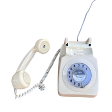 Load image into Gallery viewer, Vintage White Telephone With Dial
