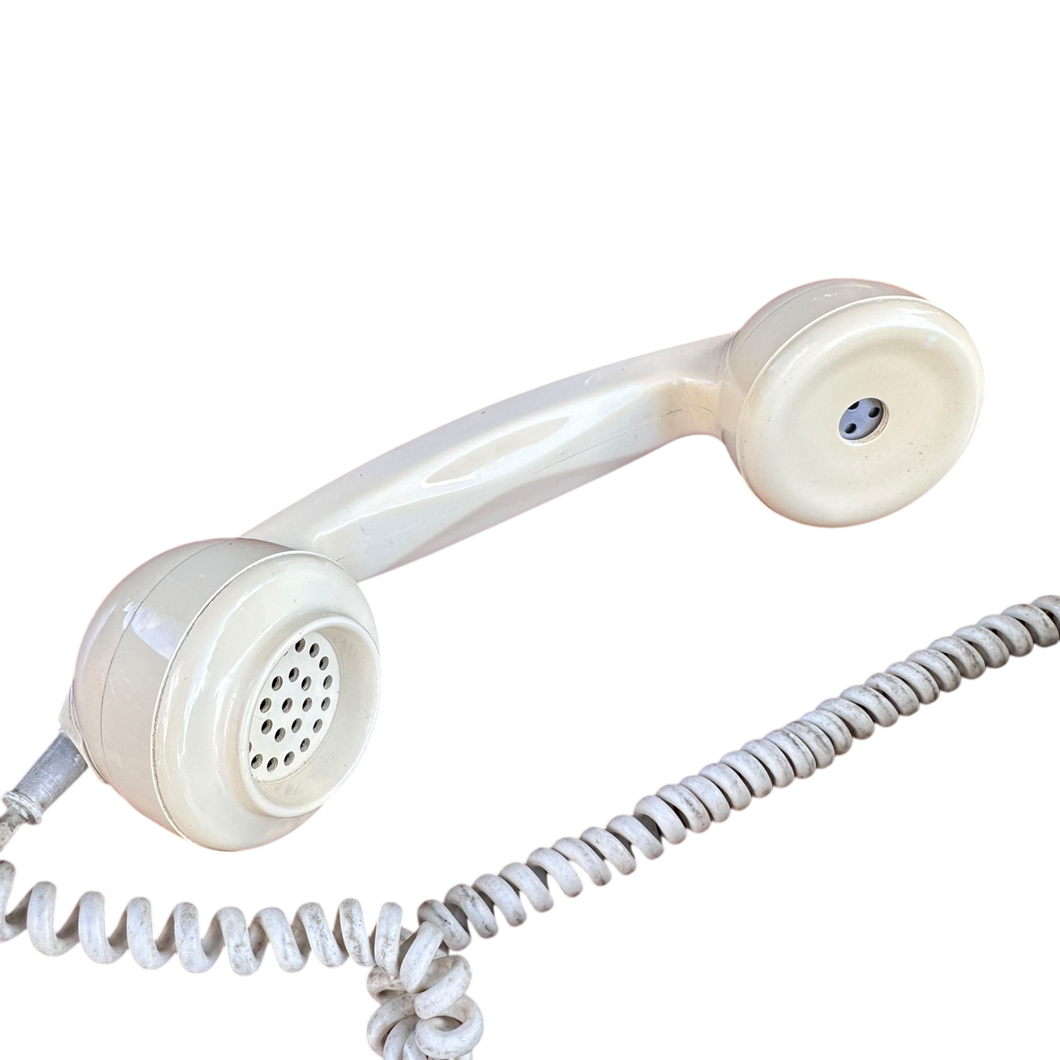 Vintage White Telephone With Dial